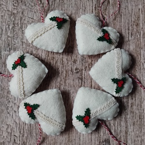 Magyal karácsonyfadísz szett, Karácsony, Karácsonyi lakásdekoráció, Karácsonyfadíszek, Varrás, MESKA