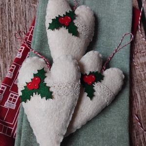 Karácsonyi szivecskék, Karácsony, Karácsonyi lakásdekoráció, Karácsonyfadíszek, , MESKA