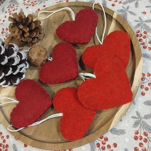 Bordó-piros karácsonyfadísz szett - Meska.hu