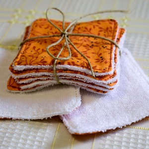 5 db narancssárga mintás arctisztító párna  - Meska.hu