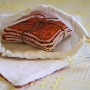 5 db narancssárga mintás arctisztító párna  - szépségápolás - arcápolás - arctisztító korong - Meska.hu