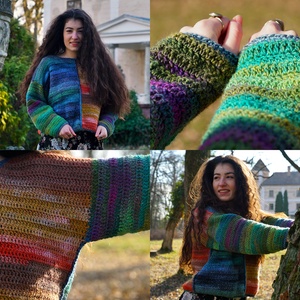 PDF HORGOLÁS MINTA - Tarka pulcsi - diy (csináld magad) - szabásminta, útmutató - Meska.hu