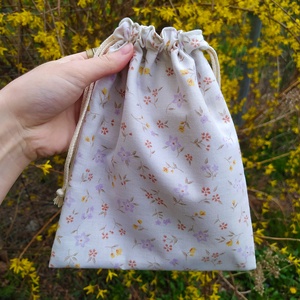 Virágos bélelt szütyő, zsák - Meska.hu