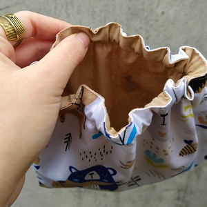 Erdei állatos bélelt szütyő, zsák - táska & tok - bevásárlás & shopper táska - zöldség/gyümölcs zsák - Meska.hu