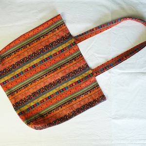 Piros mintás vászontáska / bevásárlótáska / szatyor / pamut válltáska / pakolós táska - táska & tok - bevásárlás & shopper táska - shopper, textiltáska, szatyor - Meska.hu