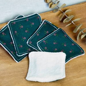 Apró virágos arctisztító párna szett / 5 db / mosható arctisztító korong / hulladékmentes textil sminklemosó korong - Meska.hu