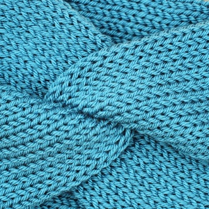 Kék kötött fülpánt / csavart fülmelegítő / fülvédő - ruha & divat - sál, sapka, kendő - fejpánt - Meska.hu