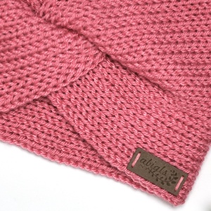 Lazacszínű kötött fülpánt / csavart fülmelegítő / fülvédő - ruha & divat - sál, sapka, kendő - fejpánt - Meska.hu