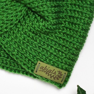 Zöld kötött fülpánt / csavart fülmelegítő / fülvédő - ruha & divat - sál, sapka, kendő - fejpánt - Meska.hu