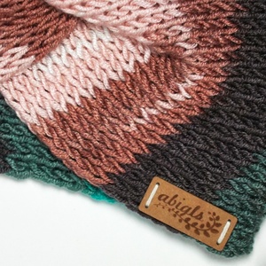 Türkiz-barna kötött fülpánt / csavart fülmelegítő / fülvédő - ruha & divat - sál, sapka, kendő - fejpánt - Meska.hu