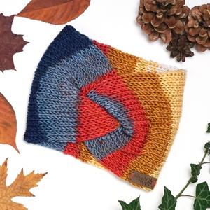 Színátmenetes kötött fülpánt / csavart fülmelegítő / fülvédő - Meska.hu