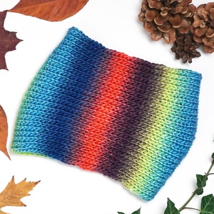 Neon színátmenetes kötött fülpánt / csavart fülmelegítő / fülvédő - ruha & divat - sál, sapka, kendő - fejpánt - Meska.hu