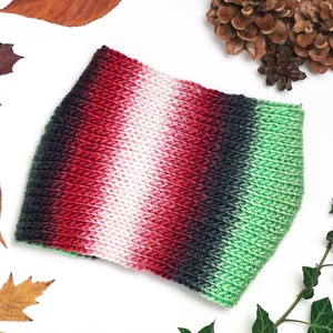 Görögdinnyeszínű színátmenetes kötött fülpánt / csavart fülmelegítő / fülvédő - ruha & divat - sál, sapka, kendő - fejpánt - Meska.hu