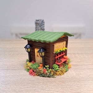 Őszi kunyhó, Otthon & Életmód, Dekoráció, Asztal és polc dekoráció, Asztaldísz, Festett tárgyak, Gyurma, MESKA