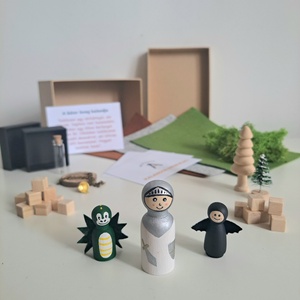 Kalandos mesevilág - mesélő fabábu készlet (Pocket Story) - kézzel festett fafigurák gyerekeknek 3 készletben - Meska.hu