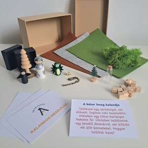 Kalandos mesevilág - mesélő fabábu készlet (Pocket Story) - kézzel festett fafigurák gyerekeknek 3 készletben - játék & sport - készségfejlesztő és logikai játék - montessori szivárvány, waldorf játékok - Meska.hu