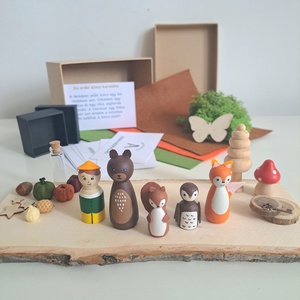 Erdei mesevilág - mesélő fabábu készlet (Fantasy Box) - kézzel festett fafigurák gyerekeknek 3 készletben - Meska.hu