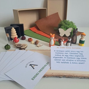 Erdei mesevilág - mesélő fabábu készlet (Fantasy Box) - kézzel festett fafigurák gyerekeknek 3 készletben - játék & sport - készségfejlesztő és logikai játék - montessori szivárvány, waldorf játékok - Meska.hu