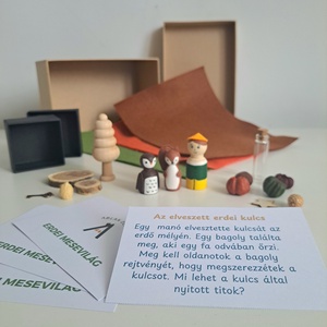 Erdei mesevilág - mesélő fabábu készlet (Pocket Story) - kézzel festett fafigurák gyerekeknek 3 készletben - játék & sport - készségfejlesztő és logikai játék - montessori szivárvány, waldorf játékok - Meska.hu