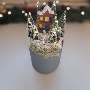 Karácsonyi világító házikó - Meska.hu