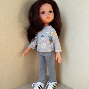 Elasztikus farmer, két pólóval, Paola Reina babáknak - Meska.hu