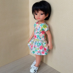 Paola Reina fodros aljú ruha  - játék & sport - baba & babaház - játékbaba, babakellék - Meska.hu