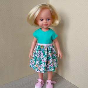 Paola Reina rózsaszín öves ruha - játék & sport - baba & babaház - játékbaba, babakellék - Meska.hu