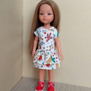 Paola Reina dupla fodros ruha  - játék & sport - baba & babaház - játékbaba, babakellék - Meska.hu