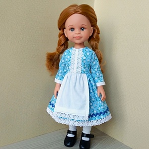 Világoskék néptáncos ruha Paola Reina babáknak - Meska.hu