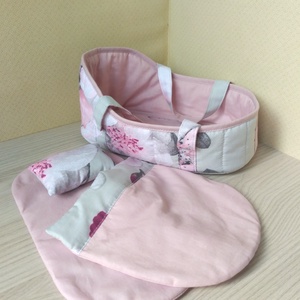 Mózeskosár 20-25 cm-s babáknak - játék & sport - baba & babaház - játékbaba, babakellék - Meska.hu