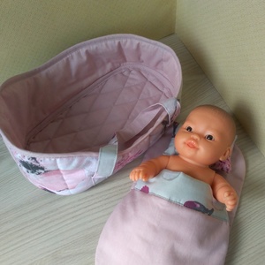Mózeskosár 20-25 cm-s babáknak - játék & sport - baba & babaház - játékbaba, babakellék - Meska.hu