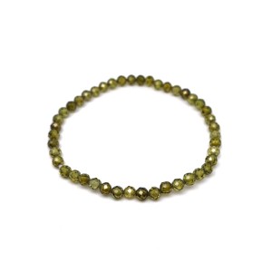 Cirkon fazettált sötétzöld golyó karkötő 4mm, Ékszer, Karkötő, Ásványkarkötő, , MESKA