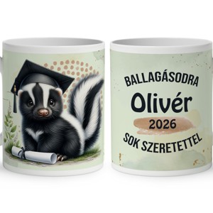 Névvel kérhető Borz - 2026 évi Ballagásra mintás bögre, Otthon & Életmód, Konyhafelszerelés, tálalás, Tálalás, Bögre & Csésze, , MESKA