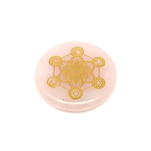 Rózsakvarc korong metatron arany 4cm, Kellékek & szerszámok, Ásvány alapanyag, , MESKA