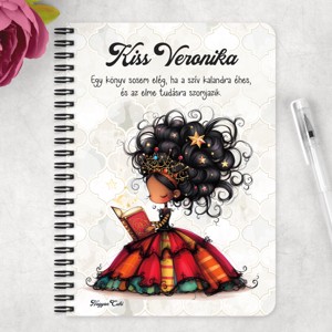 Személyre szabható - Szépséges könyv hercegnő mintás A5-ös füzet - otthon & életmód - papír, írószer - jegyzetfüzet & napló - Meska.hu