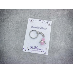 Szeretlek Mama rózsaszín angyal medálos kulcstartó, Táska & Tok, Kulcstartó & Táskadísz, Kulcstartó, , MESKA