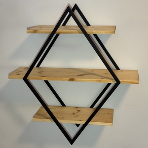Rombusz formájú 3 polcos falipolc., Otthon & Életmód, Bútor, Polc, Fémmegmunkálás, Famegmunkálás, MESKA