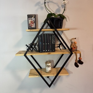 Rombusz formájú 3 polcos falipolc. - otthon & életmód - bútor - polc - Meska.hu