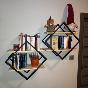 Kocka formájú 2 polcos falipolc  - Meska.hu