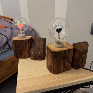 Éjjeli lámpa vagy ahogy én hívom Éji Gerendácska � Antik mobilbölcső (Egyedi, 50 éves fagerendából) - otthon & életmód - lámpa - asztali lámpa - Meska.hu