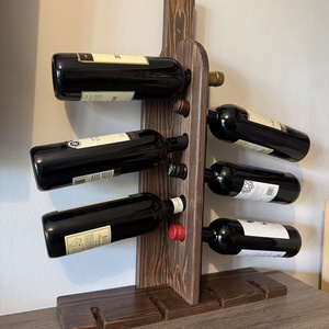 Egyedi 6 palackos fali bortartó és pohártartóval! - otthon & életmód - konyhafelszerelés, tálalás - tálalás - bortartó - Meska.hu