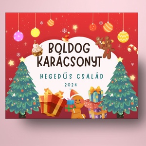 Karácsonyi üveg címke ajándékokkal és mézeskaláccsal - élelmiszer - öntapadós címke - Meska.hu