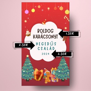 Karácsonyi üveg címke ajándékokkal és mézeskaláccsal - élelmiszer - öntapadós címke - Meska.hu