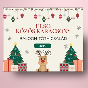 Karácsonyi üveg címke szarvasos -  - Meska.hu