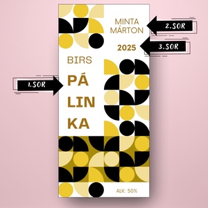 Birs pálinka - öntapadós üveg címke - minimalista stílusú - élelmiszer - alkoholos italok - Meska.hu