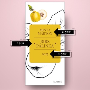 Birs pálinka - öntapadós üveg címke - fekete-fehér alappal és szögletes fókuszponttal - élelmiszer - alkoholos italok - Meska.hu