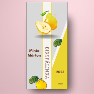 Birs pálinka - öntapadós üveg címke - rajzolt birsekkel modern stílusban - élelmiszer - alkoholos italok - Meska.hu