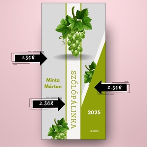 Szőlő pálinka - öntapadós üveg címke - rajzolt szőlővel modern stílusban - élelmiszer - alkoholos italok - Meska.hu