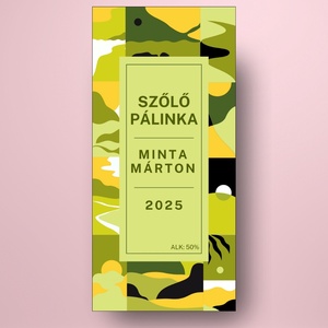Szőlő pálinka - öntapadós üveg címke - absztrakt geometrikus mintával - élelmiszer - alkoholos italok - Meska.hu