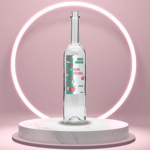 Alma pálinka - öntapadós üveg címke - zöld alapon piros almákkal, Élelmiszer, Alkoholos italok, , MESKA